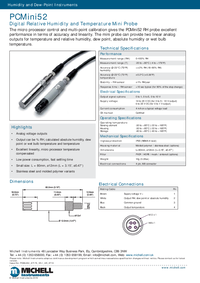 Thumbnail of document Data Sheet - PCMINI52 Humidity Mini Probe